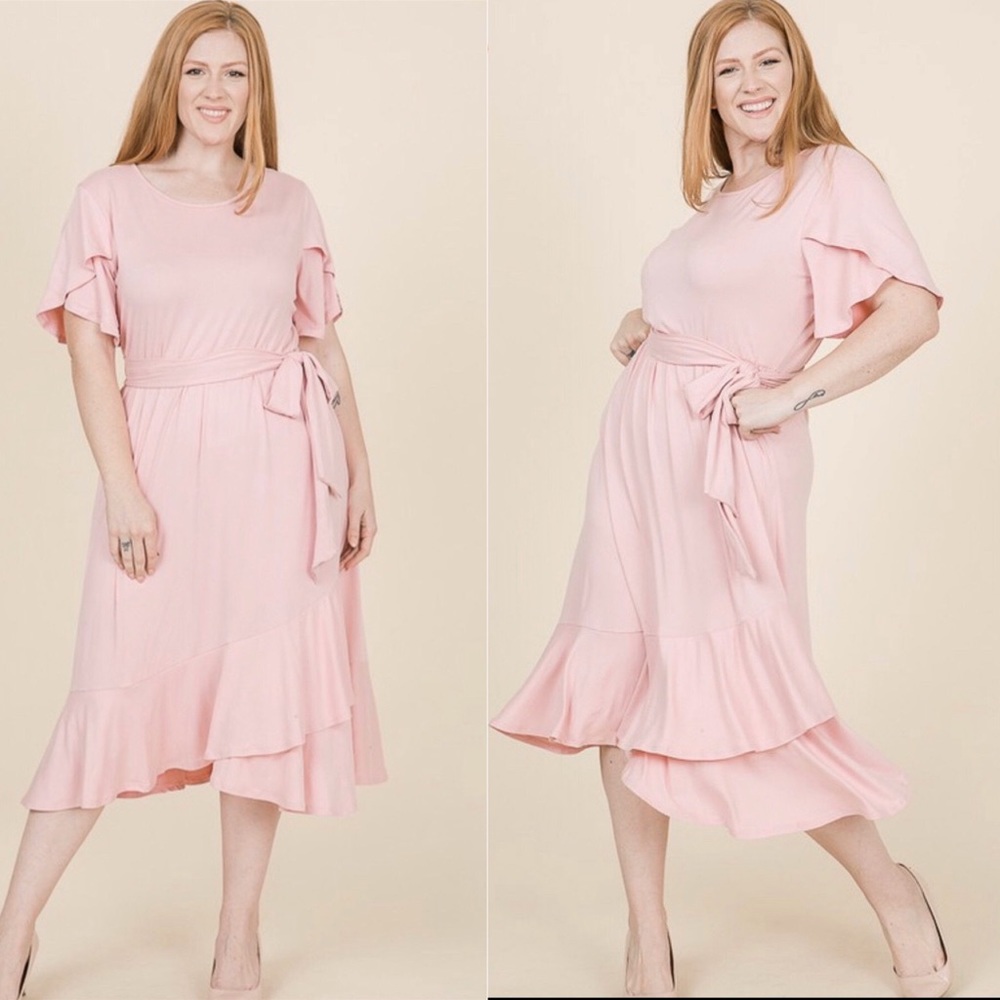 Baby Pink Midi dress